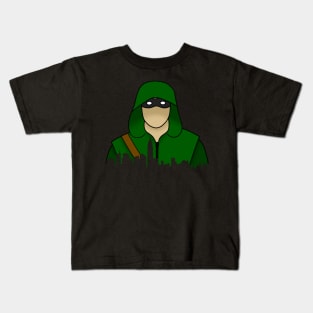 The Green Arrow with city skyline Kids T-Shirt